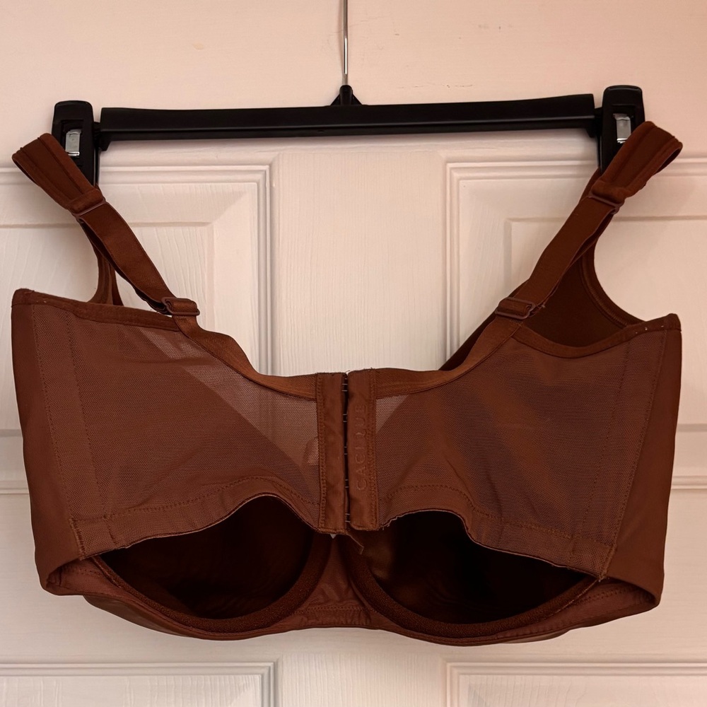 Cacique 40H Seamless T-Shirt Bra Full Coverage Underwire Brown Plus Size 40H/5D - Picture 2 of 4